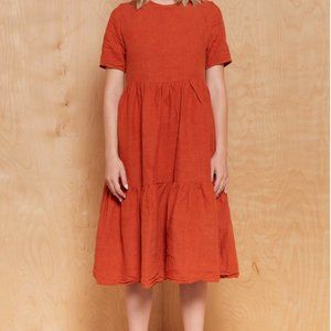 The Maker Collection Laura Dress in Rust XS
